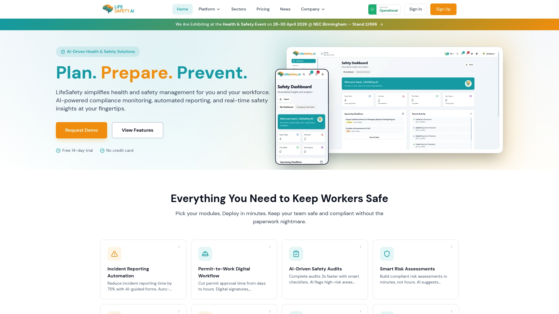 LifeSafety incident management platform for construction and manufacturing