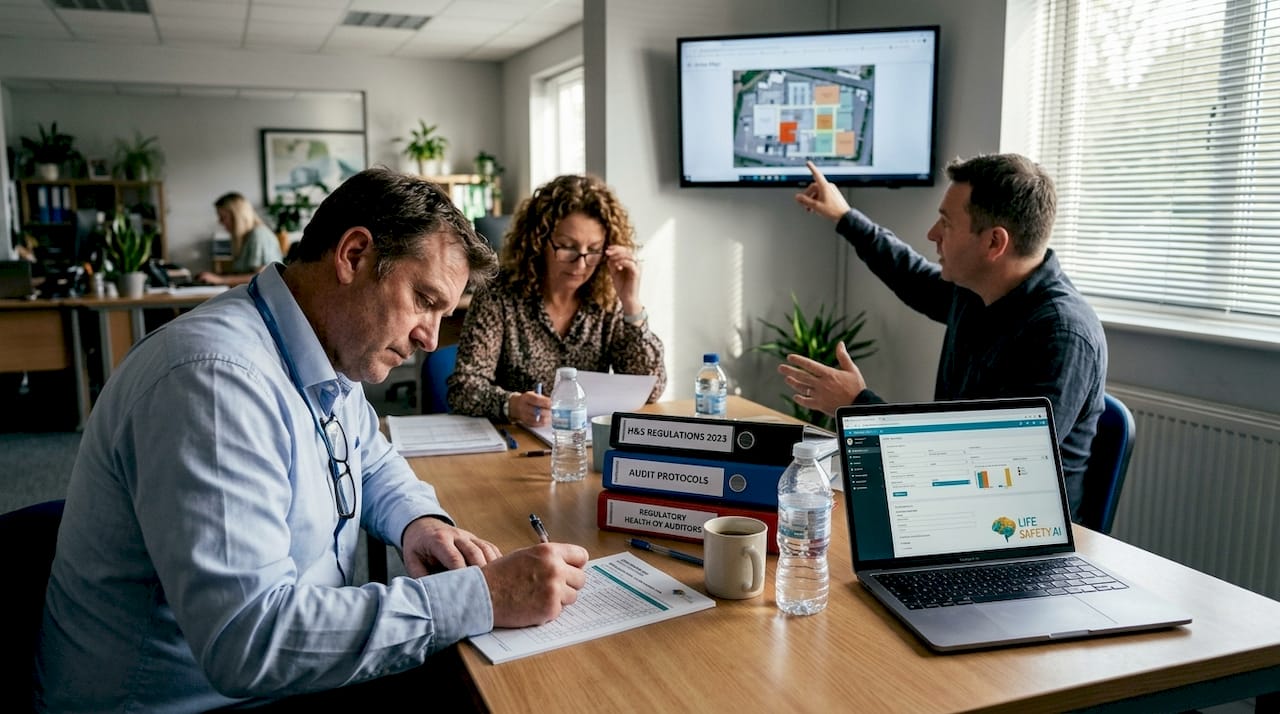 Audit team planning responsibilities at workspace