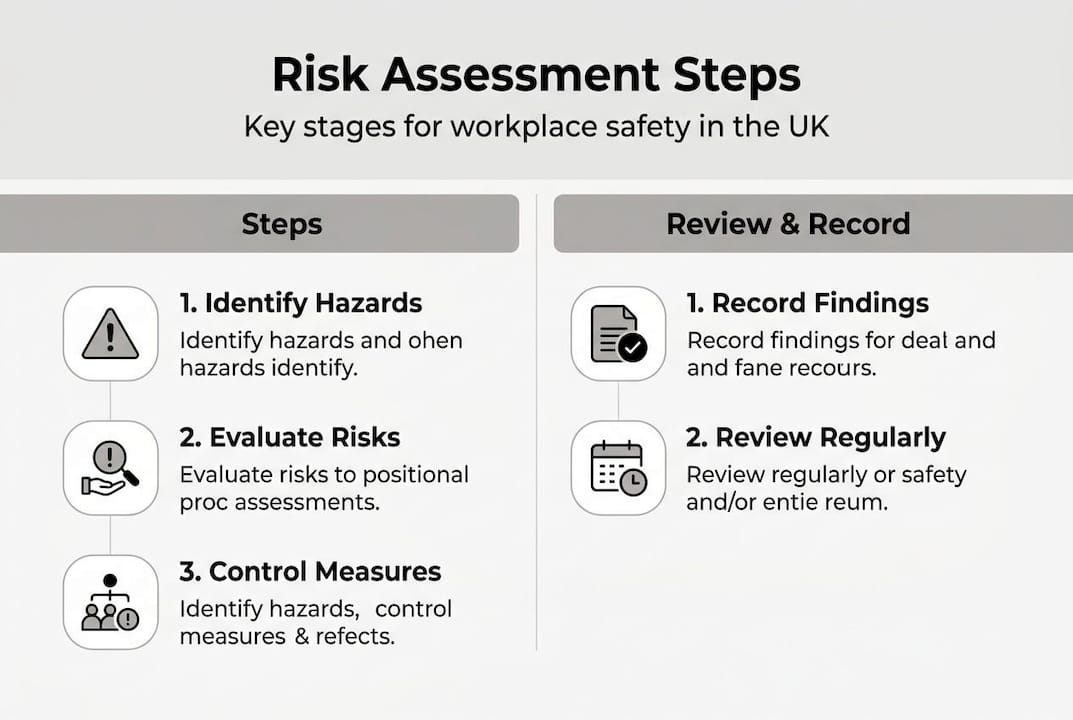 Risk assessment process steps for workplace safety