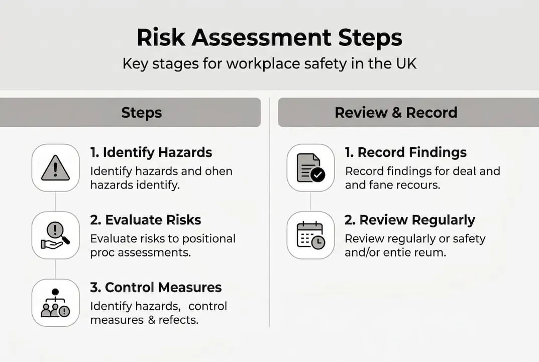 Risk assessment process steps for workplace safety