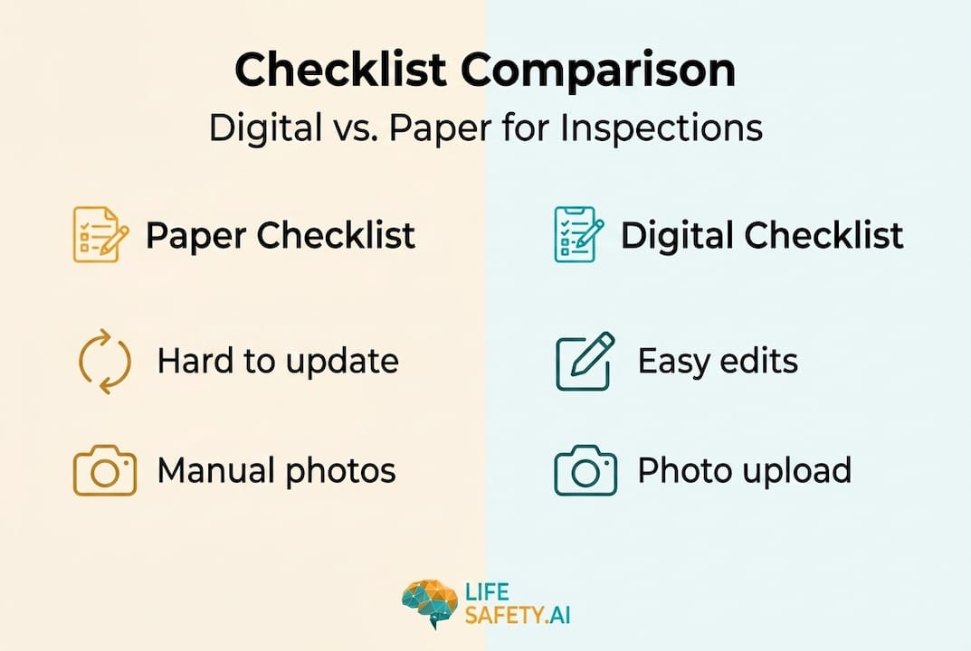 Comparison of paper and digital safety checklists
