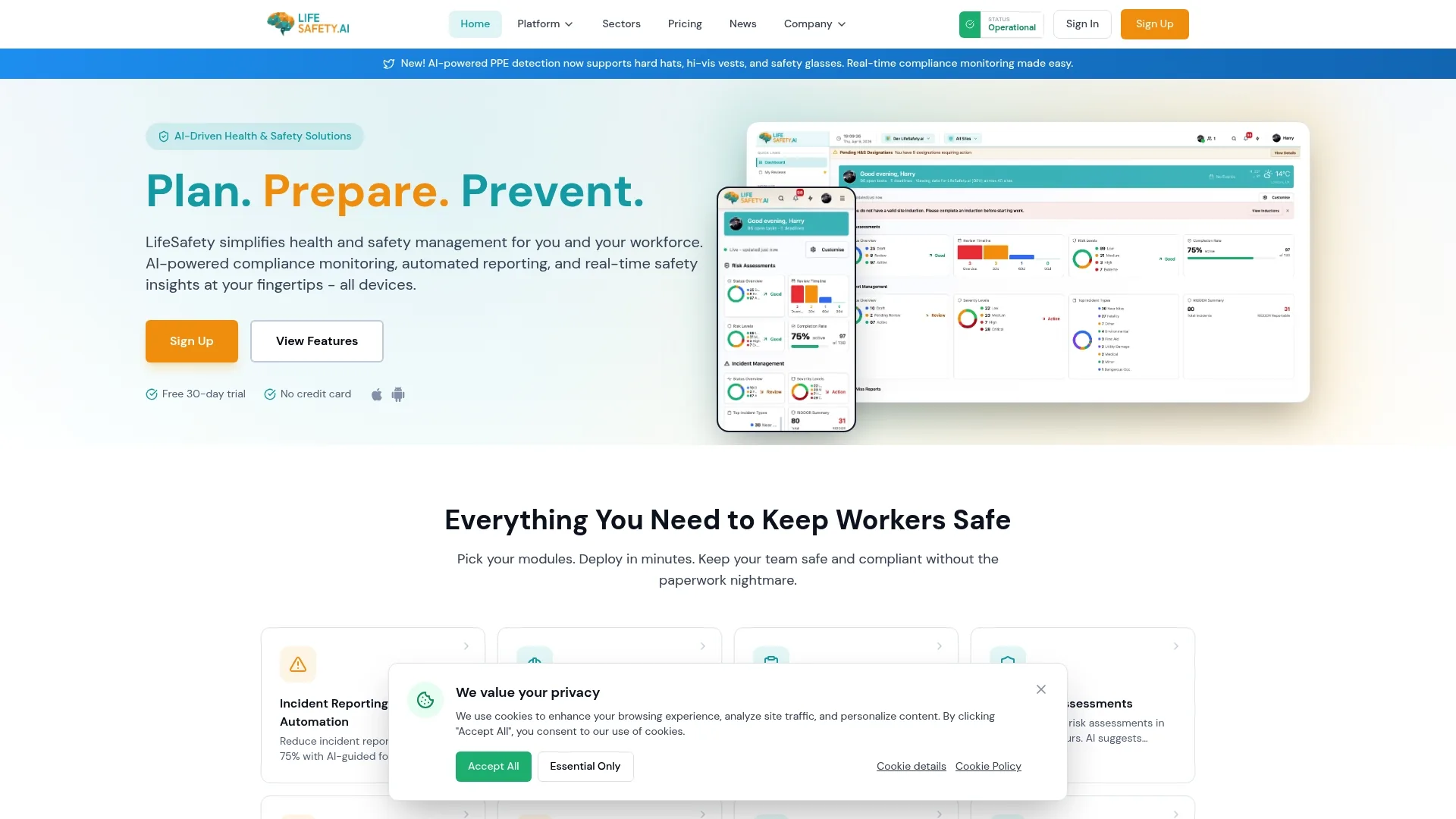 LifeSafety.ai product screenshot