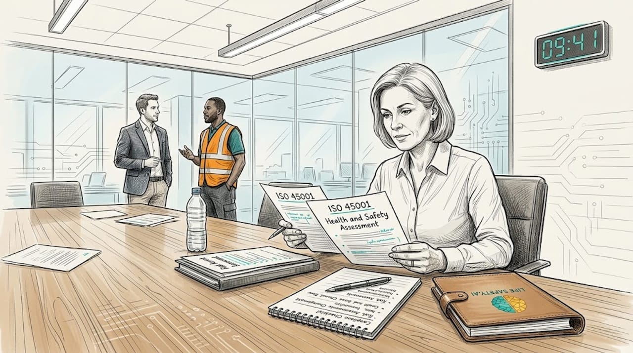 Compliance officer reviews updated safety regulations