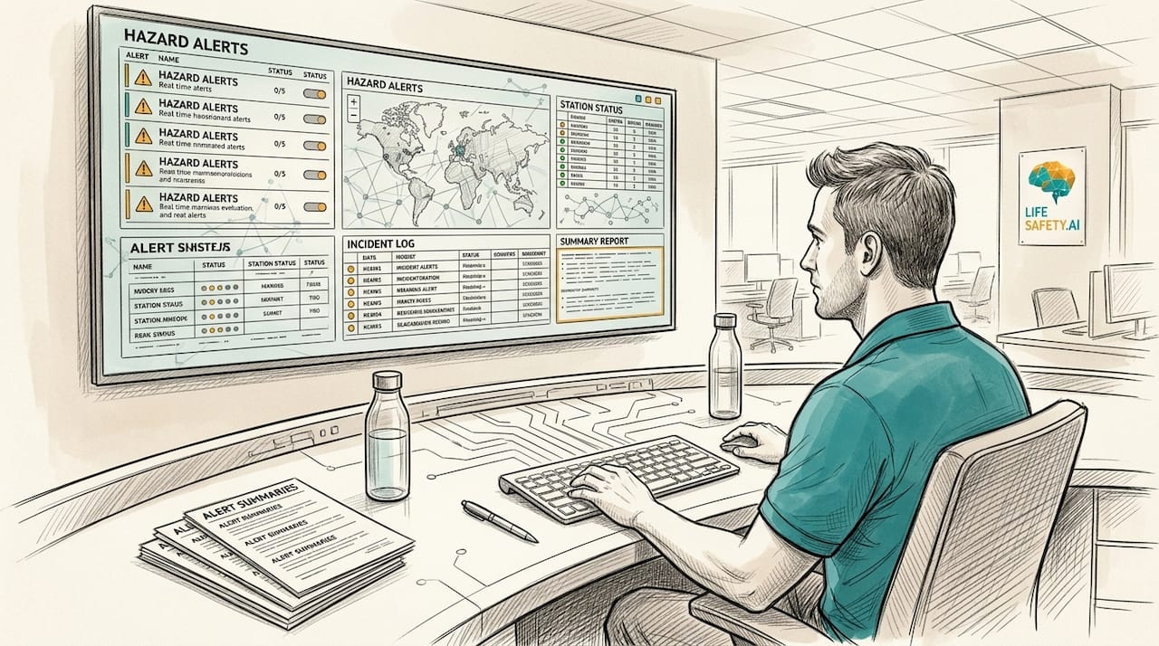 Operator reviewing real-time hazard alerts