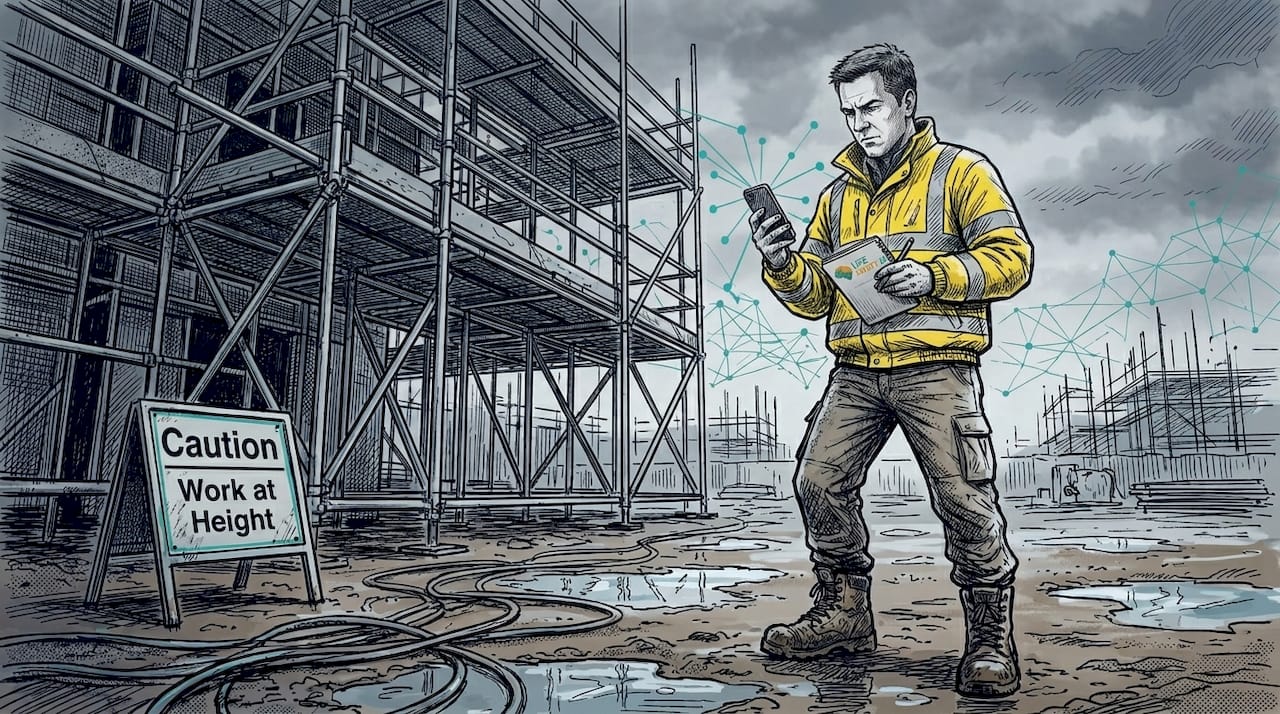 Supervisor documenting hazards during safety walkthrough