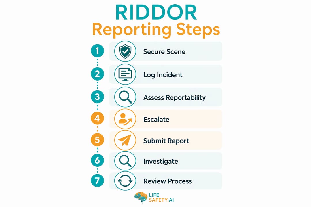 Illustration of RIDDOR reporting steps