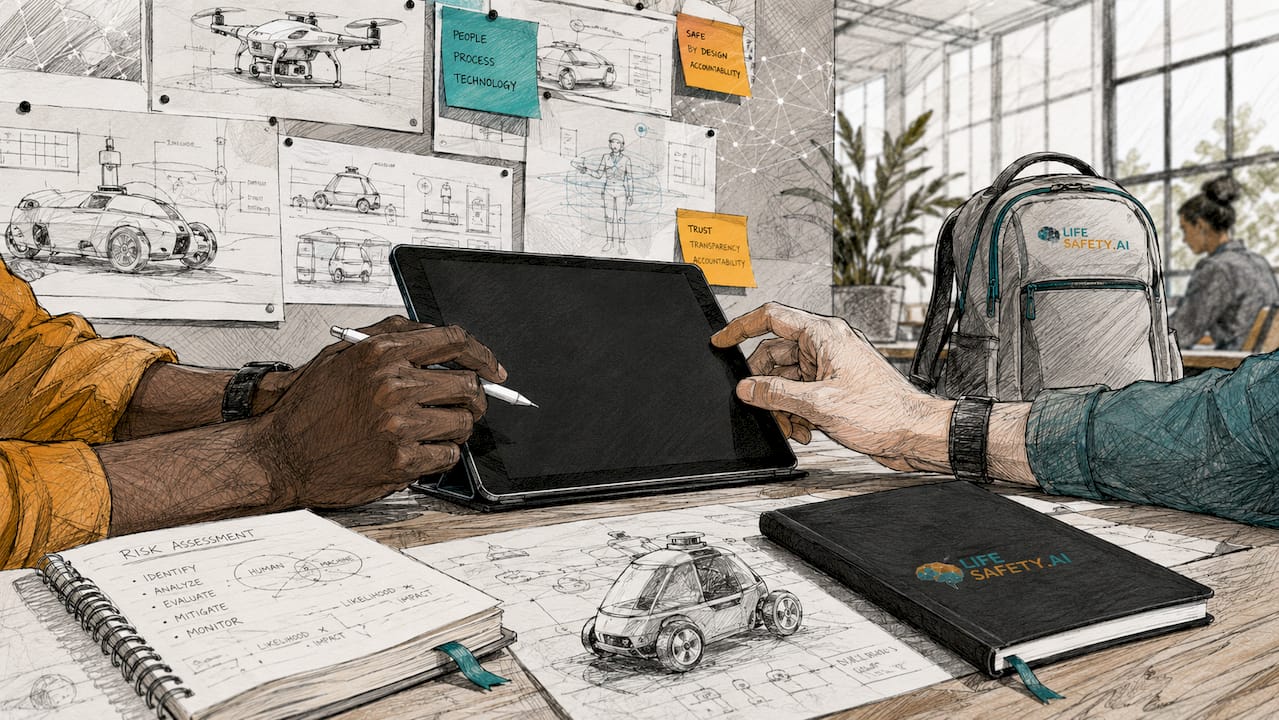 Hands interacting with automation technology prototypes