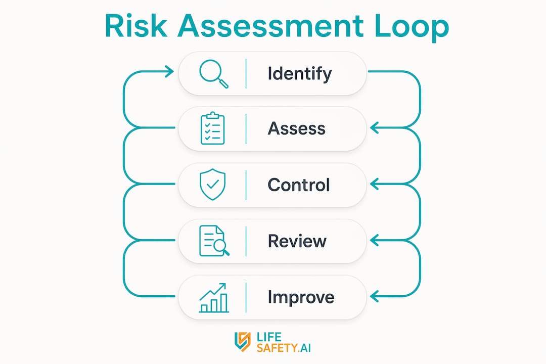 Illustration of five-step risk assessment process