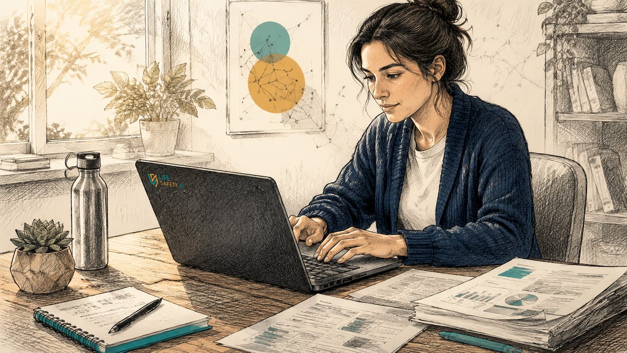 Hands typing on keyboard in coworking space