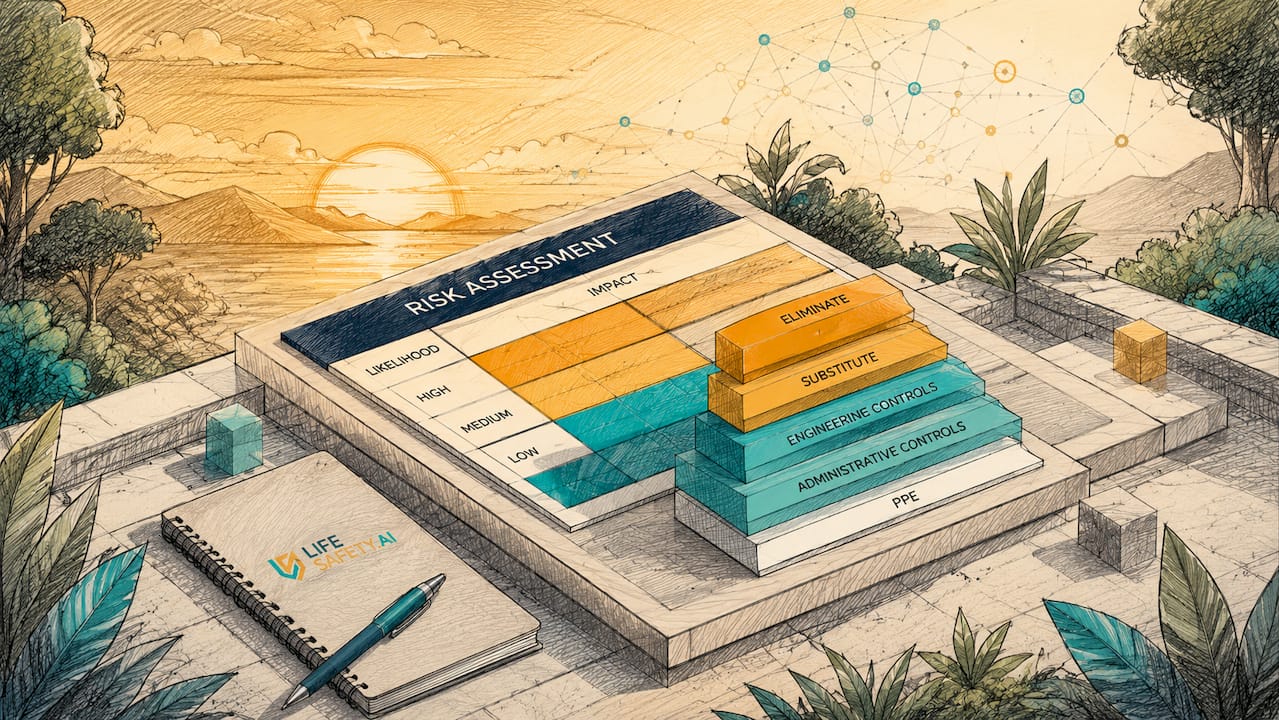 Abstract risk prioritisation dashboard illustration