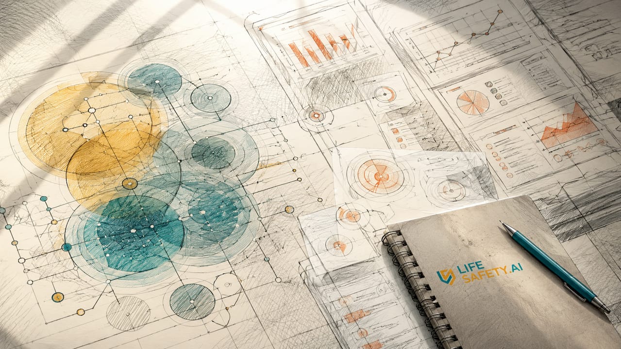 Abstract representation of RIDDOR incident data analysis
