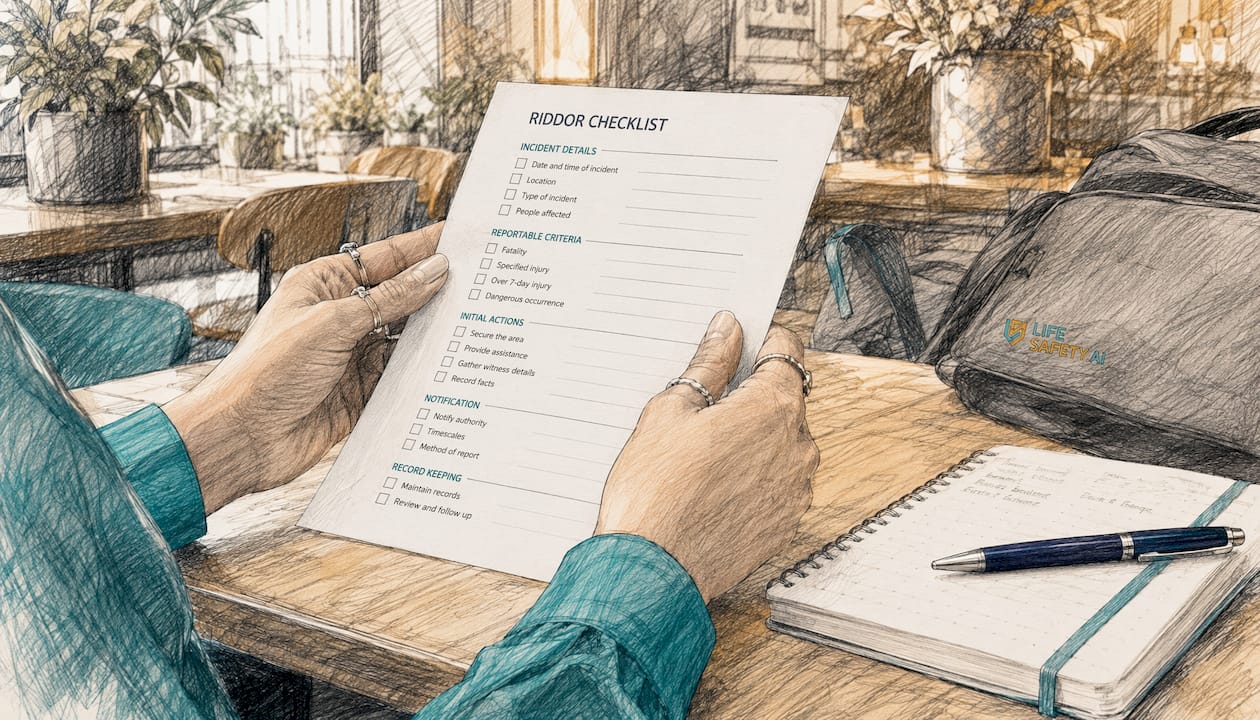 Hands holding checklist for incident report compliance