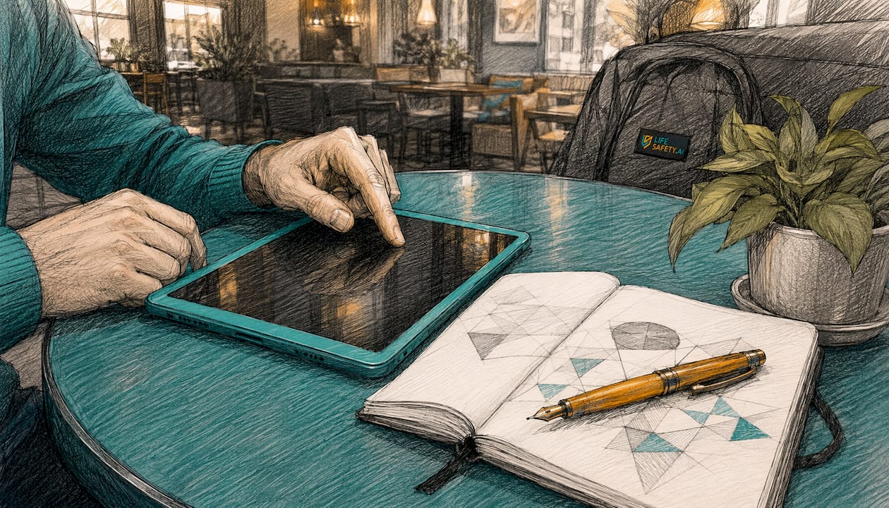 Hands operating tablet for inspection tasks